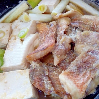 豆腐と長ネギと赤魚の煮付け